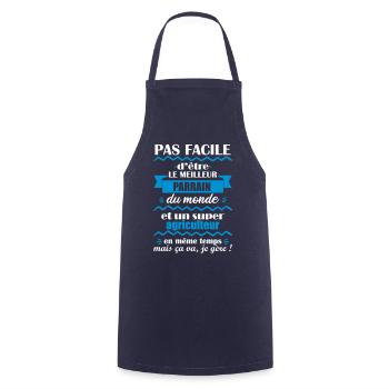 pas facile agriculteur - Tablier de cuisine - marine - Devant - AI Model Male 185 dark (185cm)