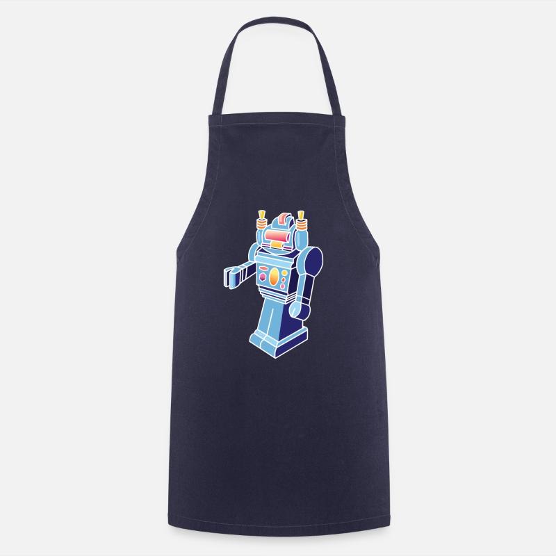 Robot rétro - Tablier de cuisine - marine
