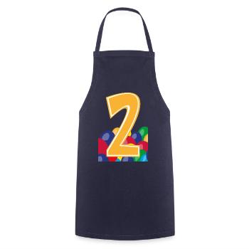 2 / Zweiter Geburtstag mit Bunten Luftballons. - Kochschürze - Navy - Vorne - AI Model Male 185 dark (185cm)