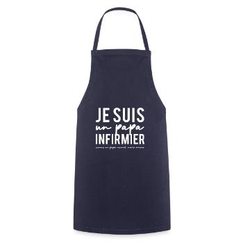PAPA INFIRMIER - Tablier de cuisine - marine - Devant - AI Model Male 185 dark (185cm)