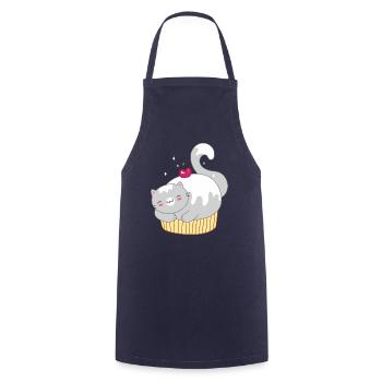 Cupcat - Chat mignon en cupcake - Tablier de cuisine - marine - Devant - AI Model Male 185 dark (185cm)