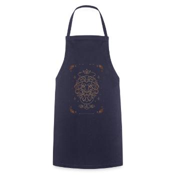 Löwe-Zeichen: Sternbild - Kochschürze - Navy - Vorne - AI Model Male 185 dark (185cm)