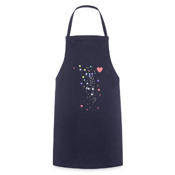 Stars, hearts, pastel colors, illustration - Cooking Apron - navy - Front - AI Model Male 185 dark (185cm)