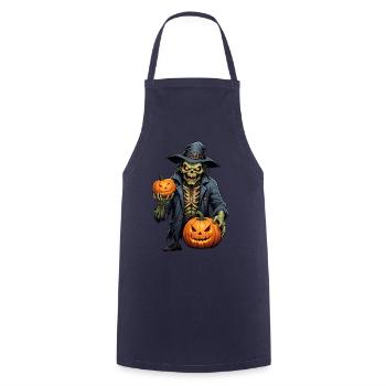 Halloween - Zombie Horror Grusel mit Kürbis - Kochschürze - Navy - Vorne - AI Model Male 185 dark (185cm)