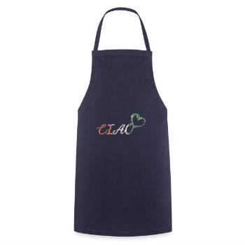 Ciao Italien Flagge Herz Urlaub Geschenkidee - Kochschürze - Navy - Vorne - AI Model Male 185 dark (185cm)
