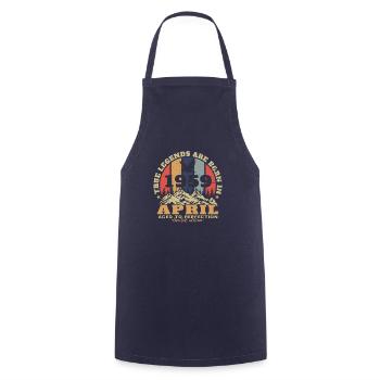 Avril 1959 Vintage cadeau d'anniversaire - Tablier de cuisine - marine - Devant - AI Model Male 185 dark (185cm)