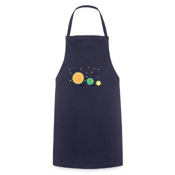 Planet friends sun earth moon - Cooking Apron - navy - Front - AI Model Male 185 dark (185cm)