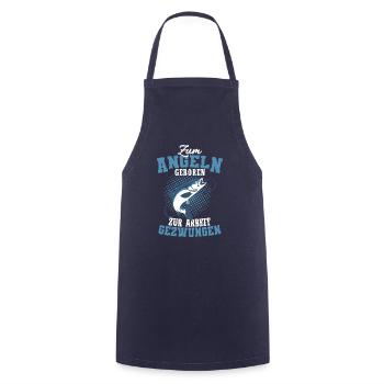 Zum Angeln Geboren Angler lustiger Spruch Fischer - Kochschürze - Navy - Vorne - AI Model Male 185 dark (185cm)
