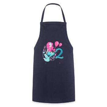 2nd birthday mermaid Two years - Cooking Apron - navy - Front - AI Model Male 185 dark (185cm)