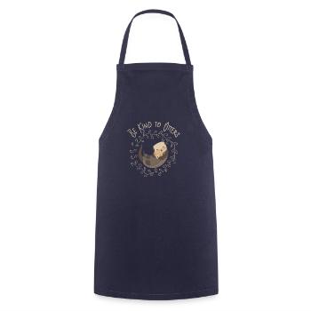 Sea Otter Lover - Be Kind To Otters - Cooking Apron - navy - Front - AI Model Male 185 dark (185cm)