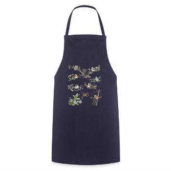 Garden birds blackbird fence king spatzStieglitz - Cooking Apron - navy - Front - AI Model Male 185 dark (185cm)