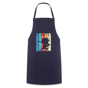 Ninja 6 Sechster Geburtstag 6 Jahre - Kochschürze - Navy - Vorne - AI Model Male 185 dark (185cm)