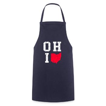 ohio map vintage - Cooking Apron - navy - Front - AI Model Male 185 dark (185cm)
