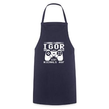 Igor Gaming Konsole PC Gamer Geschenk - Kochschürze - Navy - Vorne - AI Model Male 185 dark (185cm)