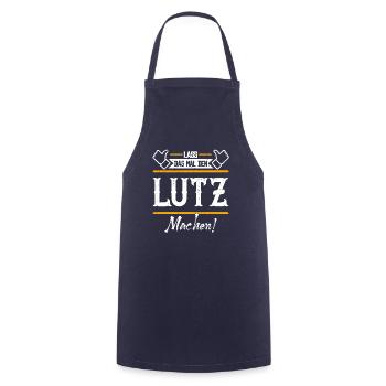 Lutz Geschenkidee Geschenk Geburtstag - Kochschürze - Navy - Vorne - AI Model Male 185 dark (185cm)