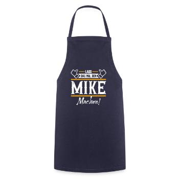 Mike Geschenkidee Geschenk Geburtstag - Kochschürze - Navy - Vorne - AI Model Male 185 dark (185cm)