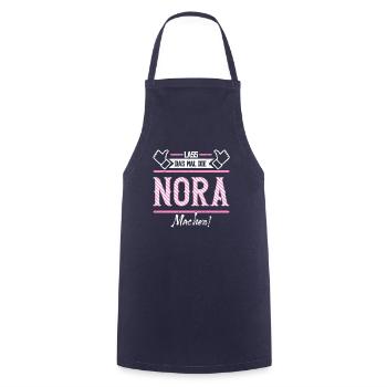 Nora Geschenkidee Geschenk Geburtstag - Kochschürze - Navy - Vorne - AI Model Male 185 dark (185cm)