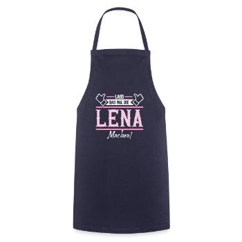 Lena Geschenkidee Geschenk Geburtstag - Kochschürze - Navy - Vorne - AI Model Male 185 dark (185cm)