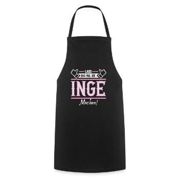 Inge Geschenkidee Geschenk Geburtstag - Kochschürze - Schwarz - Vorne - AI Model Male 185 dark (185cm)