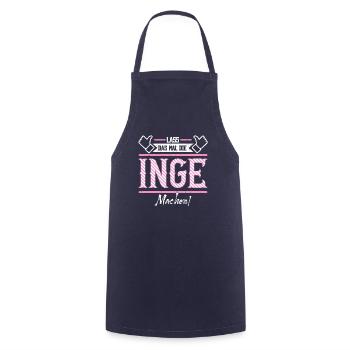 Inge Geschenkidee Geschenk Geburtstag - Kochschürze - Navy - Vorne - AI Model Male 185 dark (185cm)