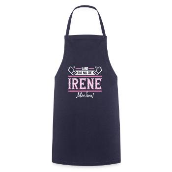 Irene Geschenkidee Geschenk Geburtstag - Kochschürze - Navy - Vorne - AI Model Male 185 dark (185cm)