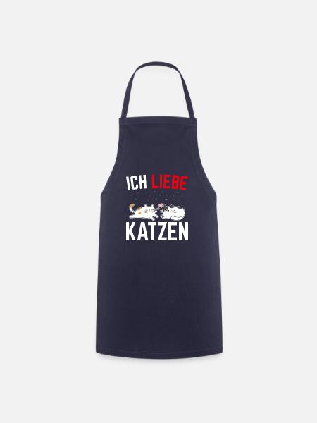 Ich liebe Katze - Kochschürze - Navy