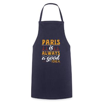 PARIS IST IMMER EINE GUTE IDEE - Kochschürze - Navy - Vorne - AI Model Male 185 dark (185cm)
