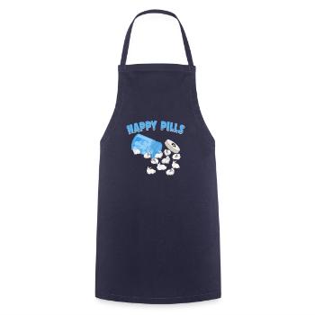 Happy Pills Lapin Race Drôle Angora Anglais - Tablier de cuisine - marine - Devant - AI Model Male 185 dark (185cm)