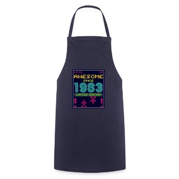 Awesome since 1983 limited edition - Cooking Apron - navy - Front - AI Model Male 185 dark (185cm)