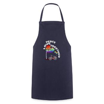 LGBTQ Bicycle Tree LGBT Saying Rainbow - Cooking Apron - navy - Front - AI Model Male 185 dark (185cm)