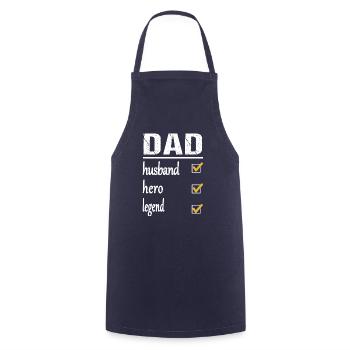 Dad, Daddy, Father and Legend - Cooking Apron - navy - Front - AI Model Male 185 dark (185cm)