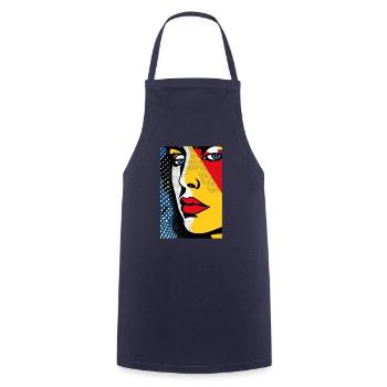 Funny Pop Art Retro Hidden Sad - Cooking Apron - navy - Front - AI Model Male 185 dark (185cm)