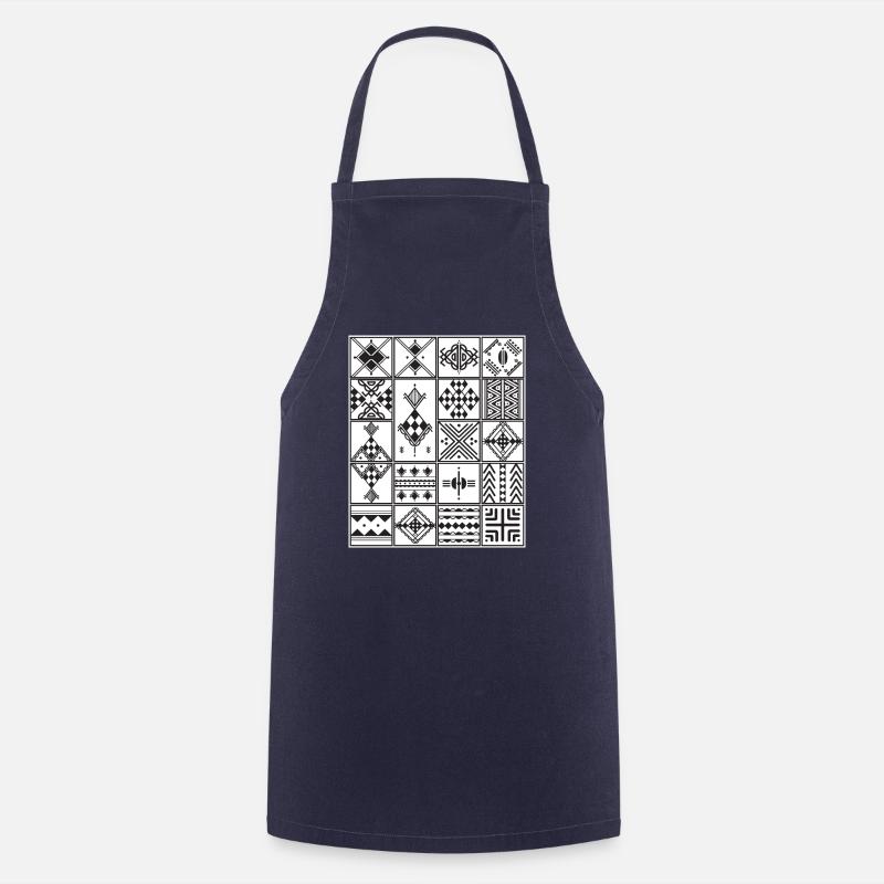 AMAZIGH BERBER KABYLE KABYLE MOTIF - Cooking Apron - navy