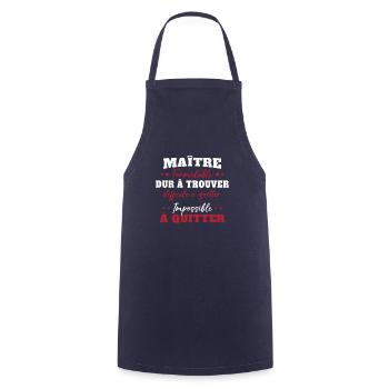 Maître formidable idée cadeau maître d'école - Tablier de cuisine - marine - Devant - AI Model Male 185 dark (185cm)