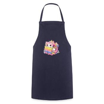Mignon chat arc-en-ciel cool Groupe LGBT Lesbienne Gay Pun - Tablier de cuisine - marine - Devant - AI Model Male 185 dark (185cm)
