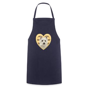 Westi - Dog Lovers - Dogs Heart - Cooking Apron - navy - Front - AI Model Male 185 dark (185cm)