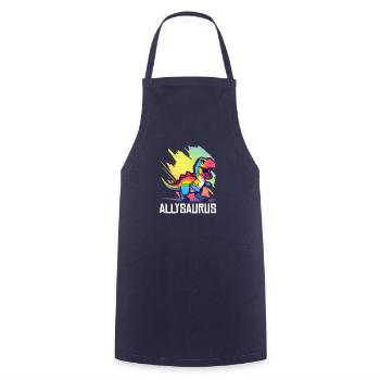 Allysaurus Dinosaur Lover LGBT Transgender Gay Pun - Cooking Apron - navy - Front - AI Model Male 185 dark (185cm)