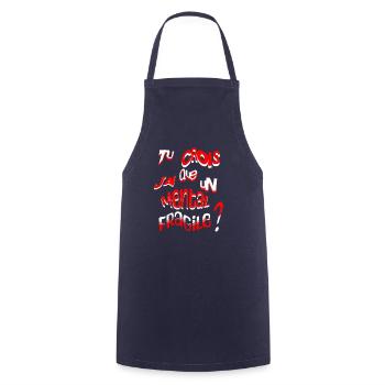 tee shirt humour - Tablier de cuisine - marine - Devant - AI Model Male 185 dark (185cm)