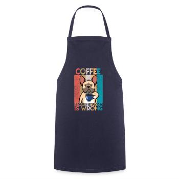 Dicton de café bouledogue français - Tablier de cuisine - marine - Devant - AI Model Male 185 dark (185cm)