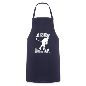 Joueur de hockey sur glace Fan de hockey sur glace Équipe de hockey sur glace - Tablier de cuisine - marine - Devant - AI Model Male 185 dark (185cm)