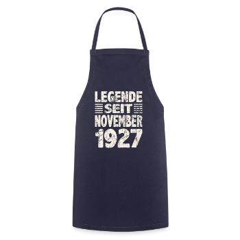 November 1927 Legende seit 96 Jahren Mann Frau - Kochschürze - Navy - Vorne - AI Model Male 185 dark (185cm)