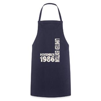 Novembre 1986 Edition Limitée 37 Ans Homme Femme - Tablier de cuisine - marine - Devant - AI Model Male 185 dark (185cm)