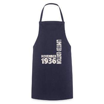 Novembre 1936 Edition Limitée 87 Ans Homme Femme - Tablier de cuisine - marine - Devant - AI Model Male 185 dark (185cm)