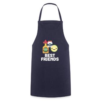 Souriant Tequila bouteille Lime _ sel meilleurs amis - Tablier de cuisine - marine - Devant - AI Model Male 185 dark (185cm)