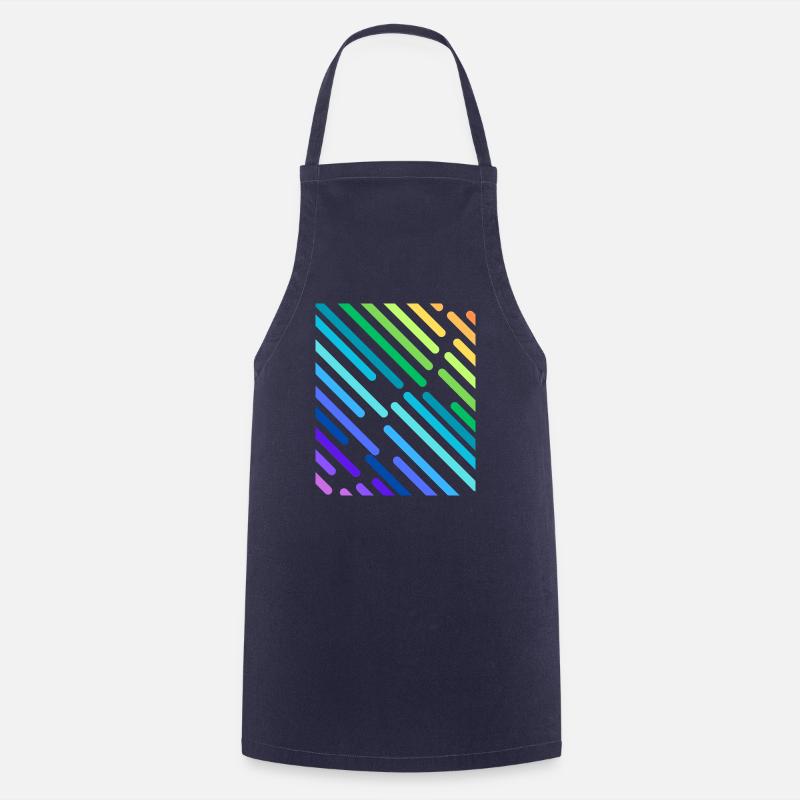 RAINBOW STRIPES - Cooking Apron - navy