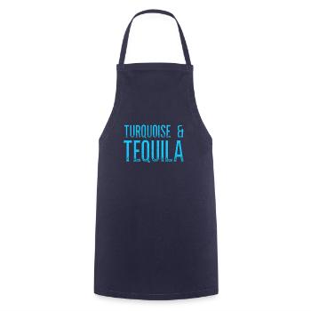 Turquoise Tequila Jeu De Jeu Boisson Alcoolisée Mexicain Cool - Tablier de cuisine - marine - Devant - AI Model Male 185 dark (185cm)