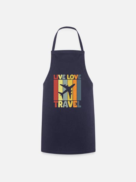 Live Love Travel - Kochschürze - Navy