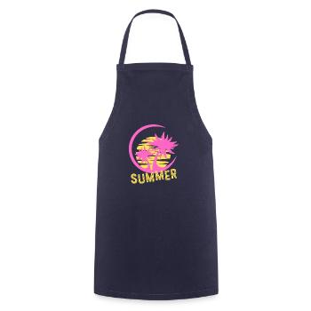 Summer vibes, summer, sun, beach and sea - Cooking Apron - navy - Front - AI Model Male 185 dark (185cm)