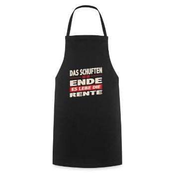 The toiling has come to an end Long live retirement red - Cooking Apron - black - Front - AI Model Male 185 dark (185cm)