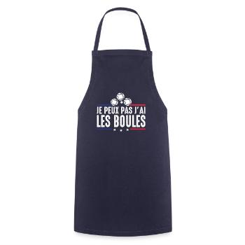 Je Peux pas j'ai les boules Boccia Boule Pétanque - Tablier de cuisine - marine - Devant - AI Model Male 185 dark (185cm)